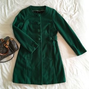 Kelly Green Banana Republic Wool Coat